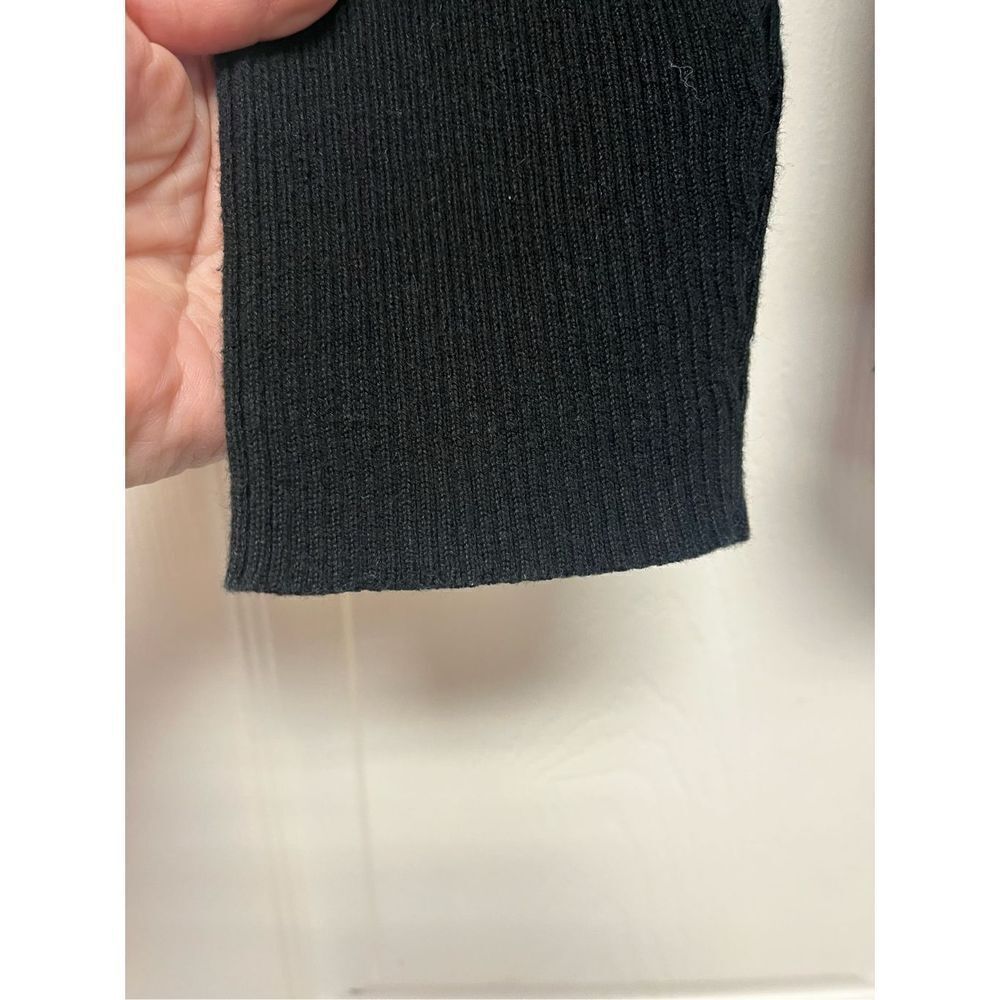 Lauren Ralph Lauren Black Ribbed Military Button Style Turtleneck Sweater sz XL - Picture 4 of 7